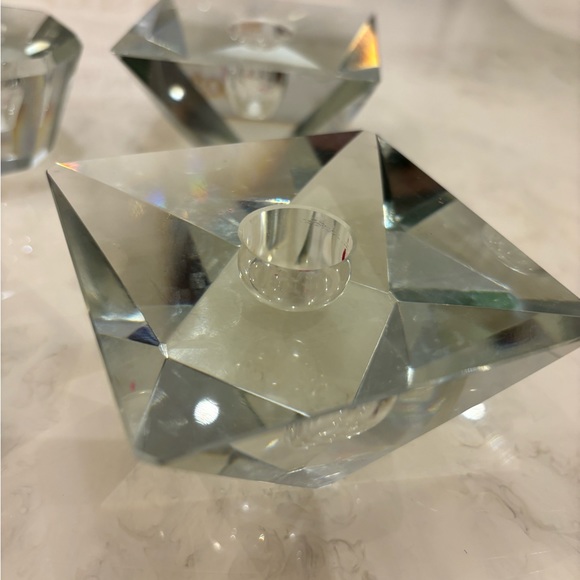 Set of 6 beveled glass candle holders - Picture 4 of 10
